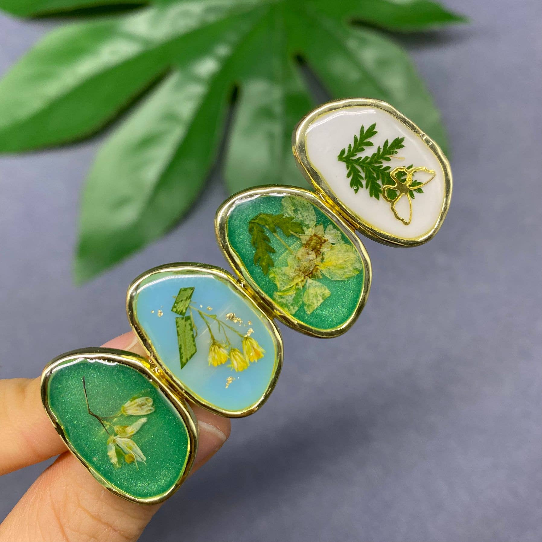 Floral Meadow Pressed Flower Hair Clip