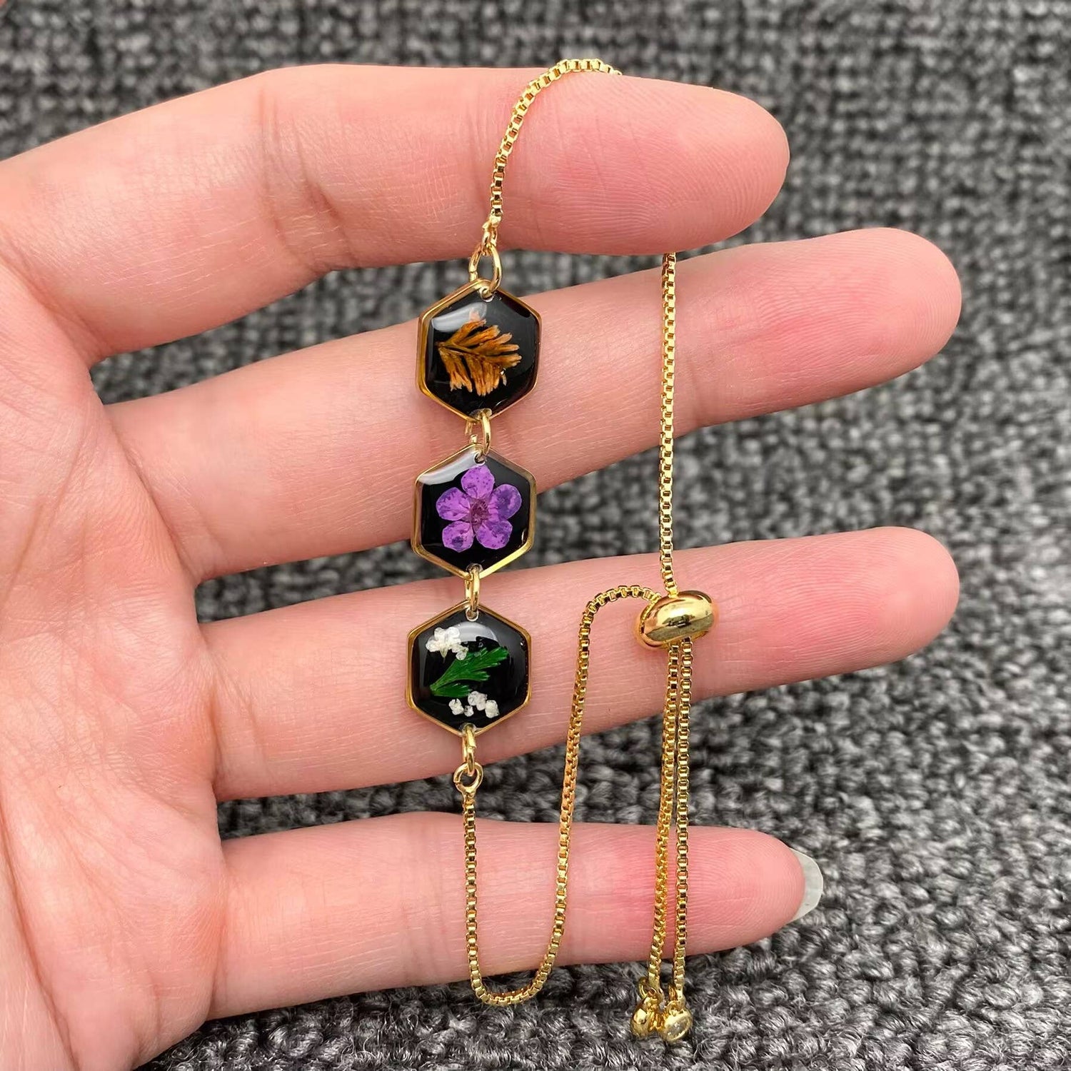 Wildflower Whisper Floral 18K Flora Adjustable Bracelet