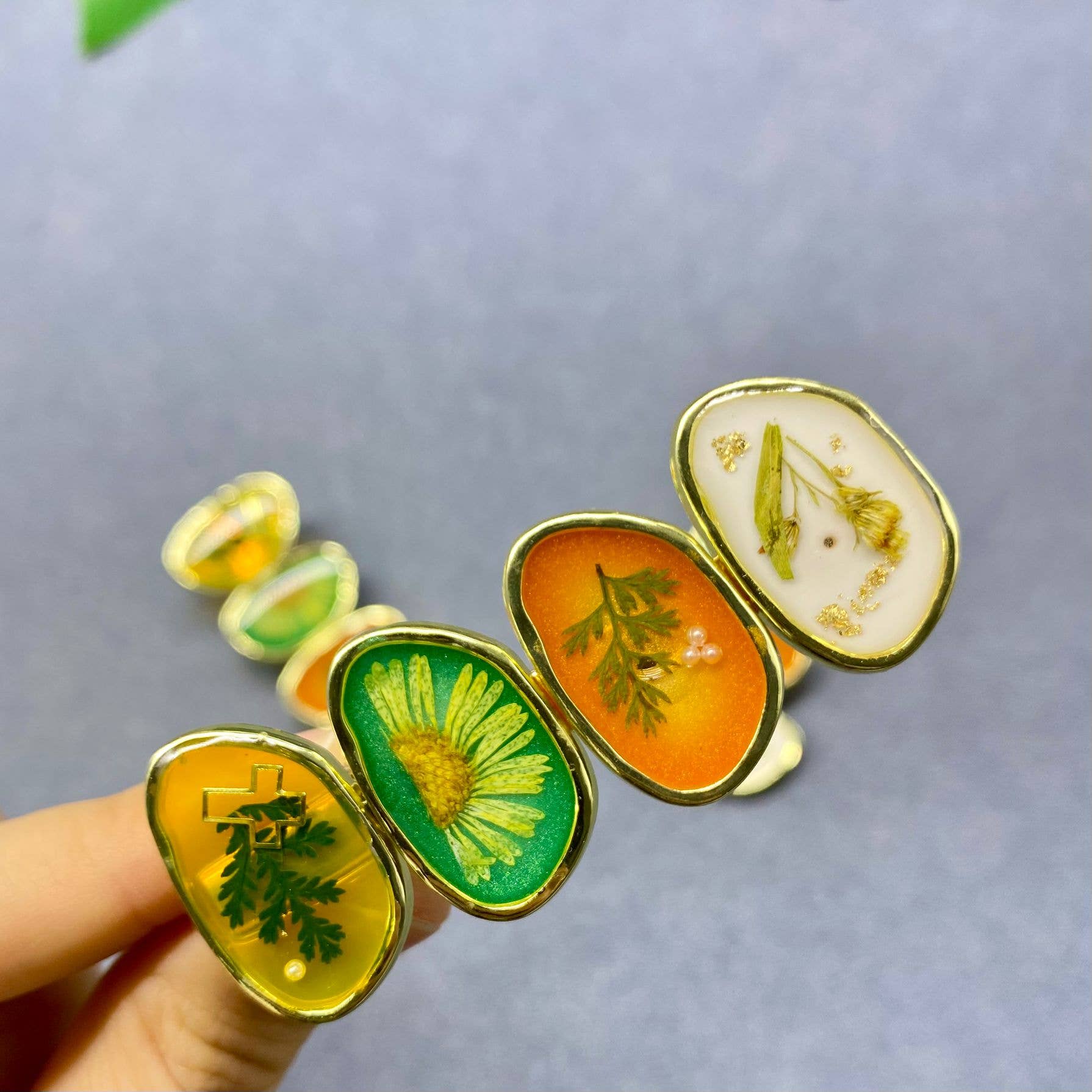 Floral Meadow Pressed Flower Hair Clip