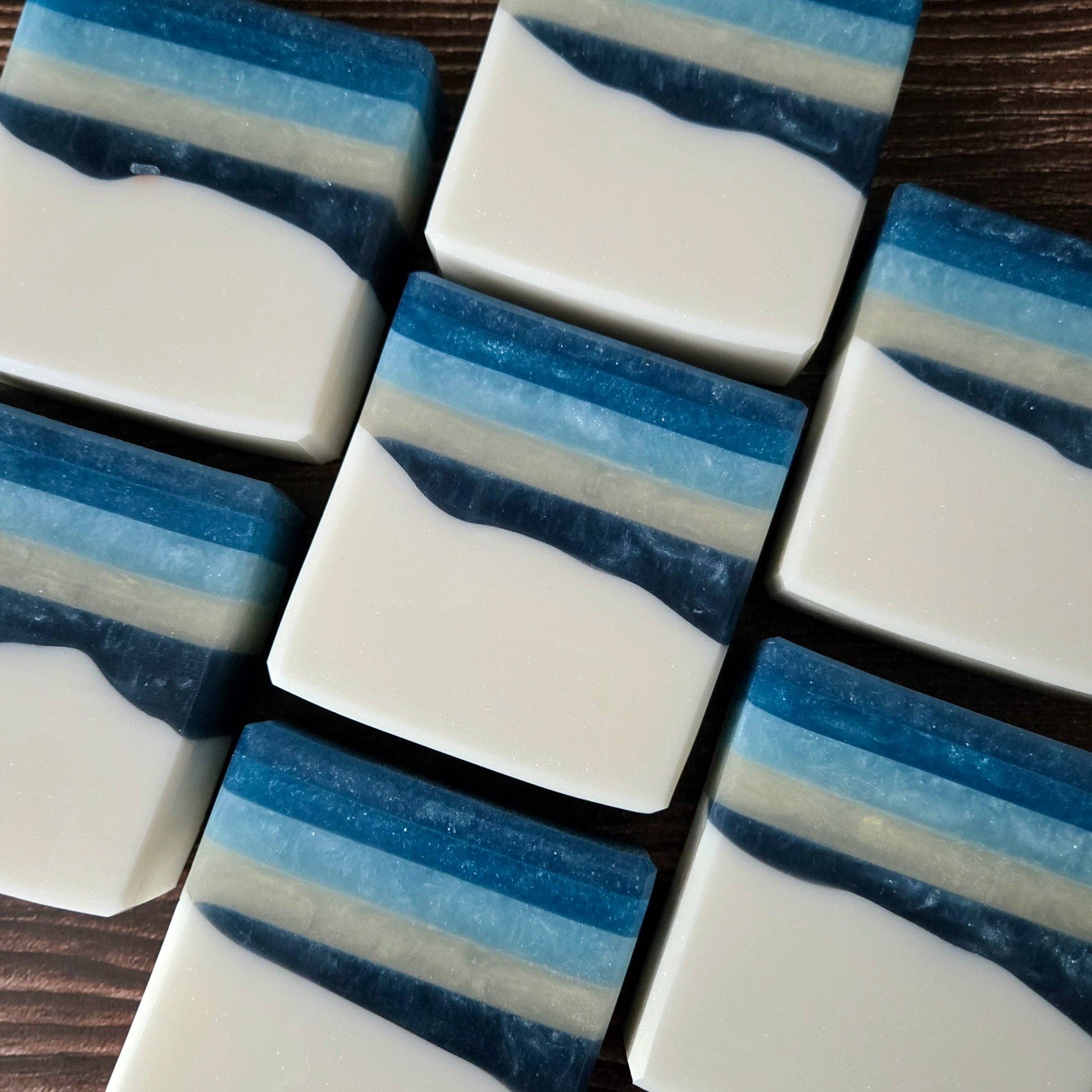 Arctic Shore Soap—handcrafted with shea butter, sea salt, driftwood & fig. Vegan, detergent-free, and inspired by the calm beauty of winter by the sea.