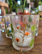 Fairy Tea Candles: Decorative Dried Flower Tea Candles and Votive Holders 2.5"x2" add elegance to any space. Perfect for tea parties, dinners, or meditation, they include Set & Setting Love in Merry and Bright Tea Light Candles with champagne, balsam fir, and moss scents. Stylish, low-maintenance, and ideal as gifts for any occasion.