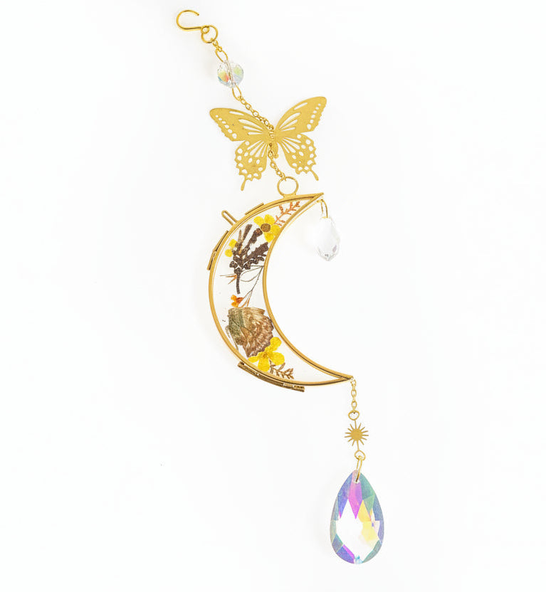 Celestial and delicate, the Golden Moon Floral Suncatcher captures the quiet magic of sunlight and nature in one luminous piece.