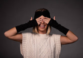B.B. Sheep upcycled cashmere wrist warmers & fingerless gloves. Soft, warm, breathable, and sustainable—cozy comfort with second-chance style.