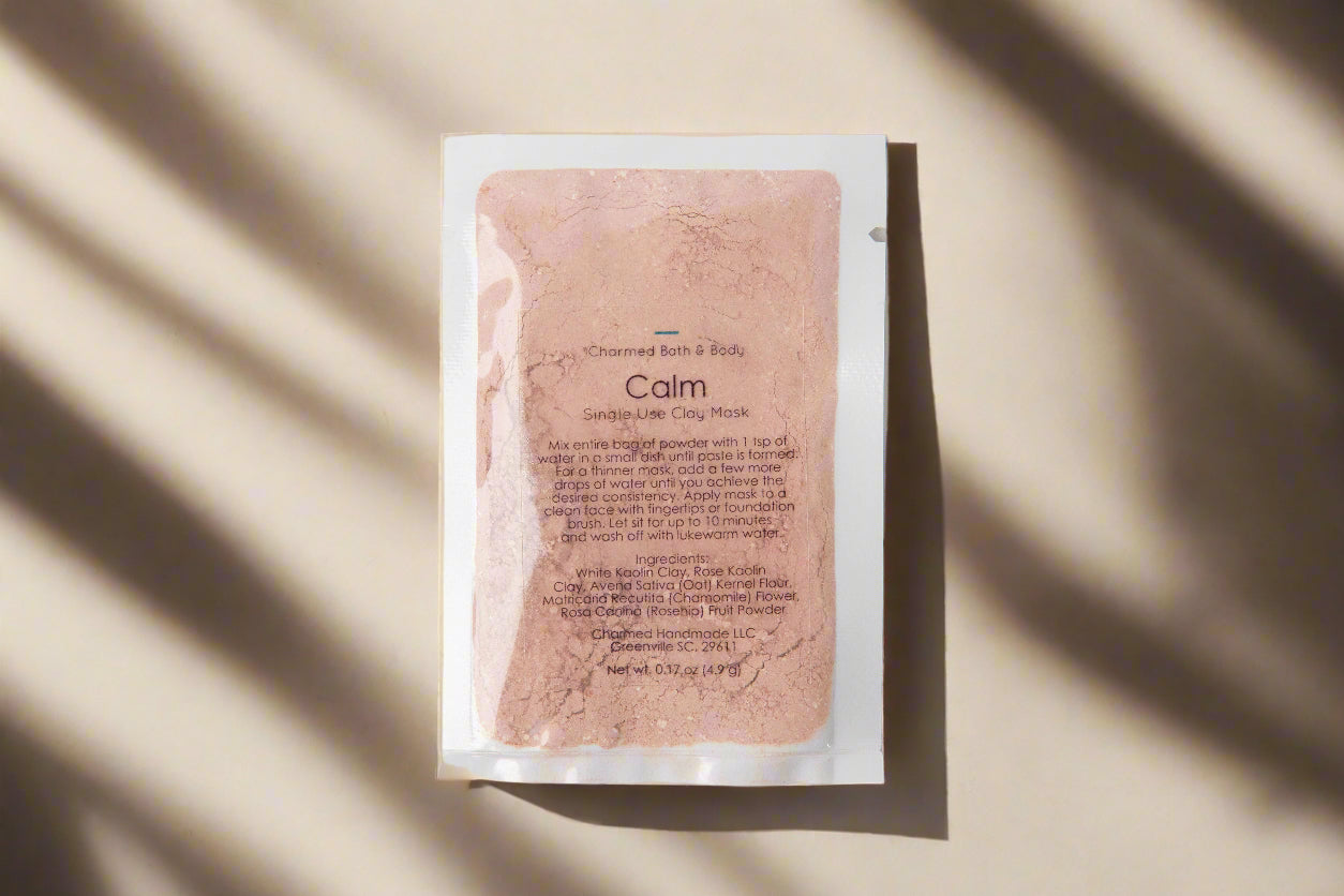 Single-use clay face masks handmade in small batches. Plant-based, skin-nourishing formulas with clean ingredients for glowing, balanced, radiant skin.