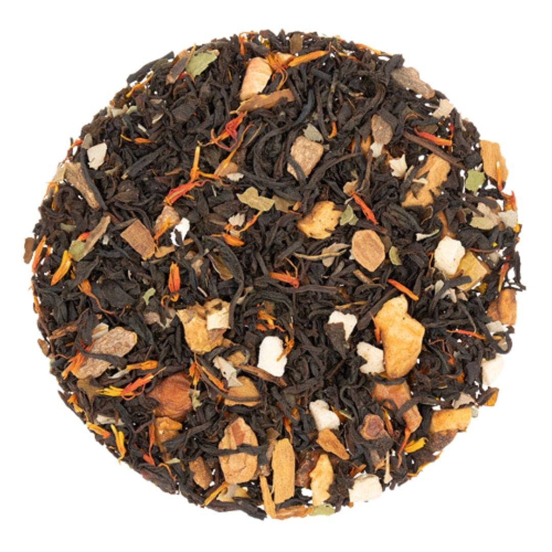 Savor the cozy flavors of fresh apples and warm cinnamon in this autumn-inspired black tea blend. Perfect for crisp fall days, it’s vegan, gluten-free, and GMO-free, with medium caffeine for a balanced boost. Enjoy 30-45 servings and pair it with a Fiddle Leaf Fig for the ultimate seasonal tea ritual!