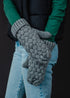 Gray knit mittens with cozy fleece lining. Made from 100% acrylic for warmth and durability. A classic winter essential for everyday cold-weather comfort.