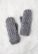 Gray knit mittens with cozy fleece lining. Made from 100% acrylic for warmth and durability. A classic winter essential for everyday cold-weather comfort.