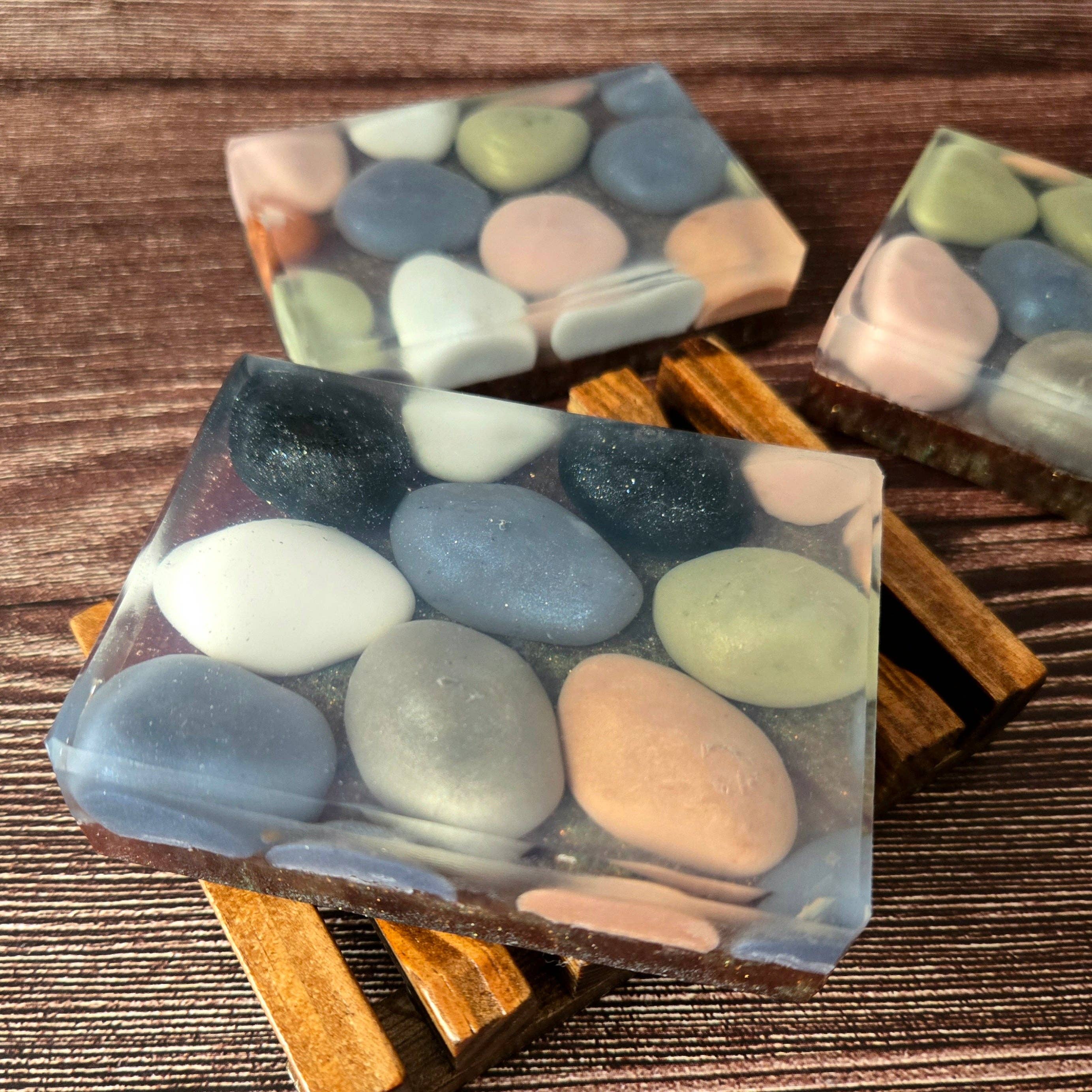 Riverbend Handcrafted Soap—vegan, plant-based bar with cedar, fir & grapefruit scent. Moisturizing, detergent-free, and inspired by mountain streams.