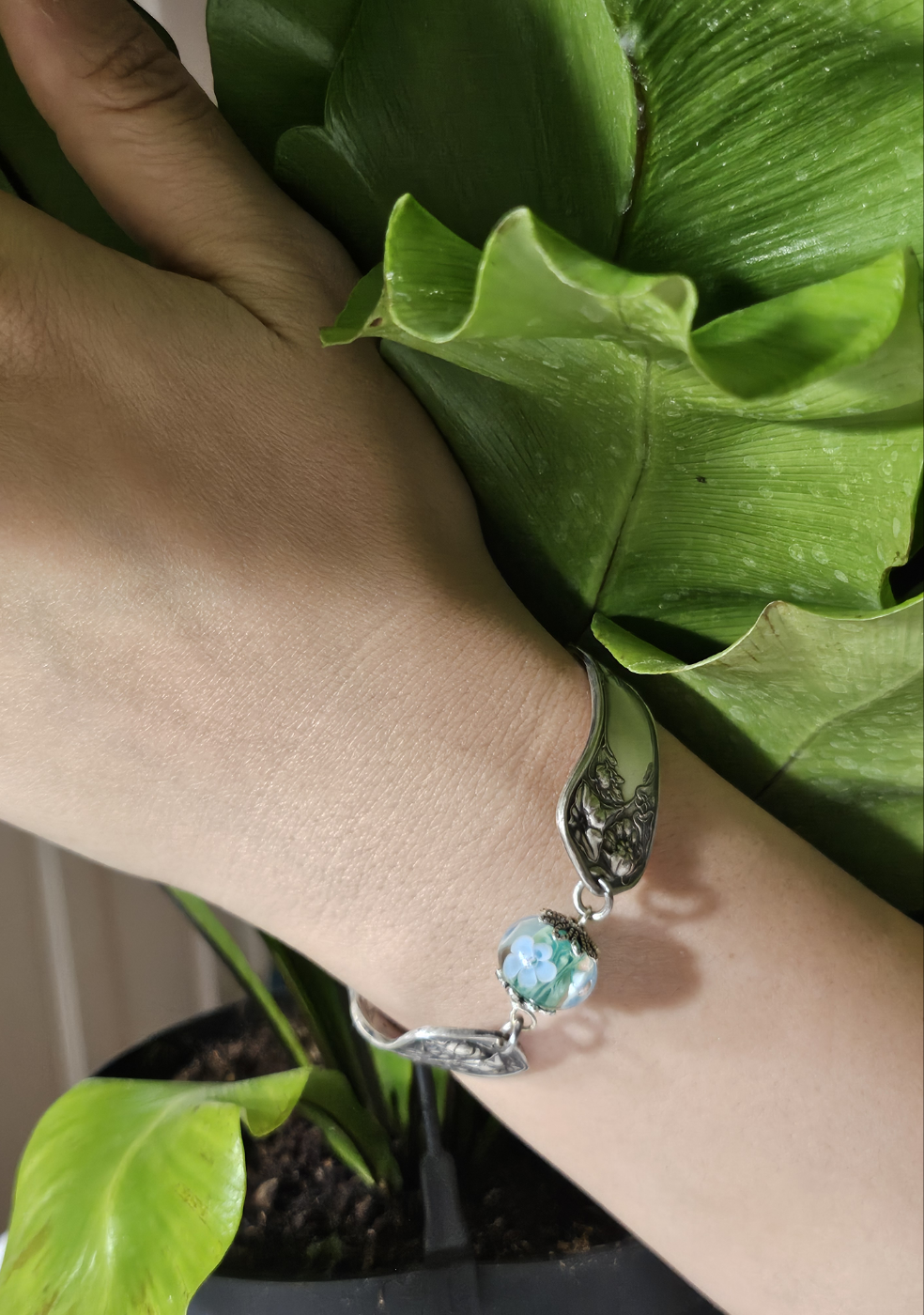 Salvaged Silver One-of-a-Kind Vintage Wildwood 1908 Silverware Bracelet