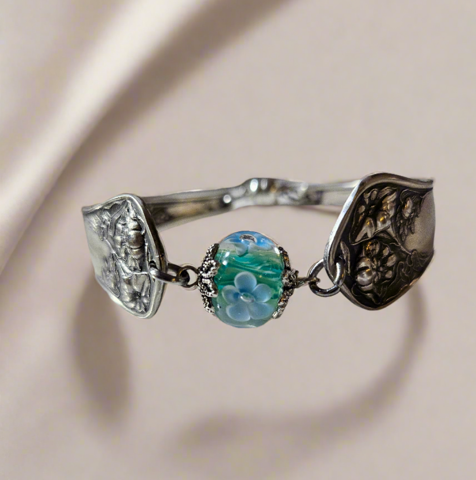 Salvaged Silver One-of-a-Kind Vintage Wildwood 1908 Silverware Bracelet