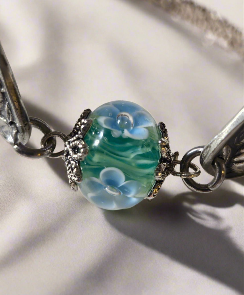 Salvaged Silver One-of-a-Kind Vintage Wildwood 1908 Silverware Bracelet