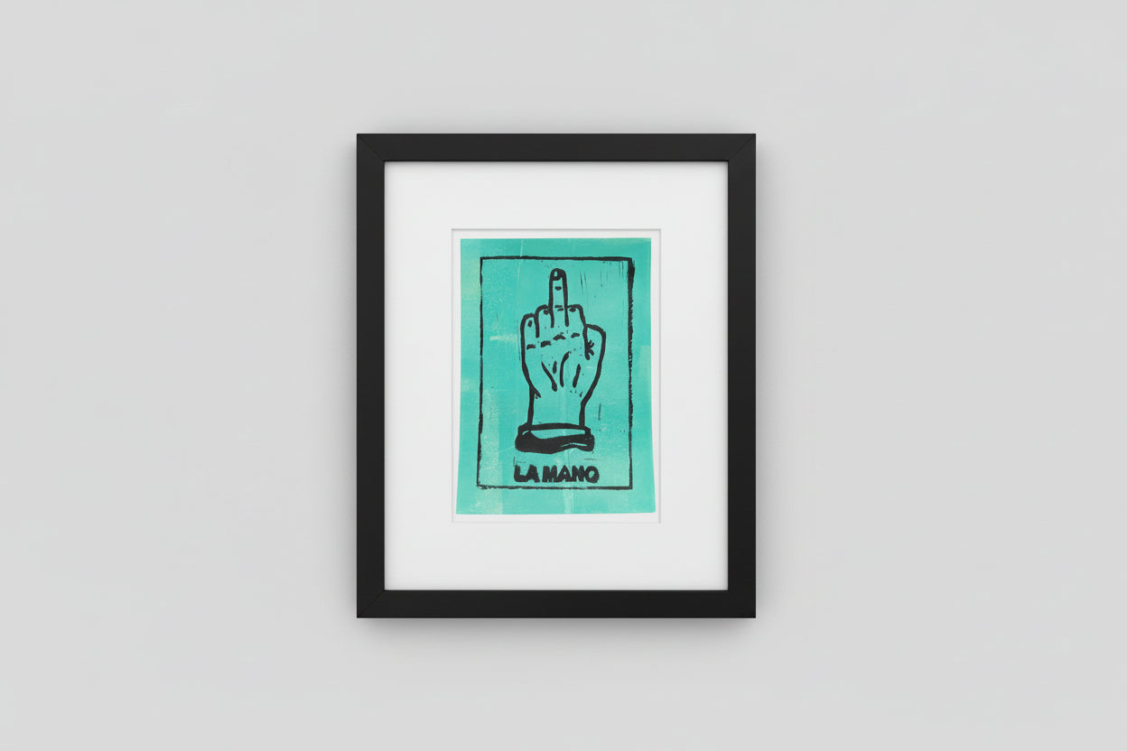 La Lotería — Handcrafted Block Print Series by Ryan Doran blends folklore, jungle symbolism, and bold street-art energy in hand-carved botanical prints