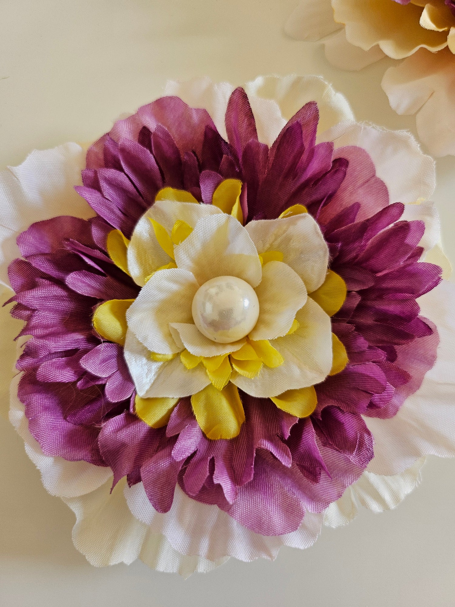 Handmade beaded flower clips for hair, bags, dresses and more. Colorful, fun, and one-of-a-kind—Spring Lemonade Foo Foo Flowers add flair anywhere you wear them!