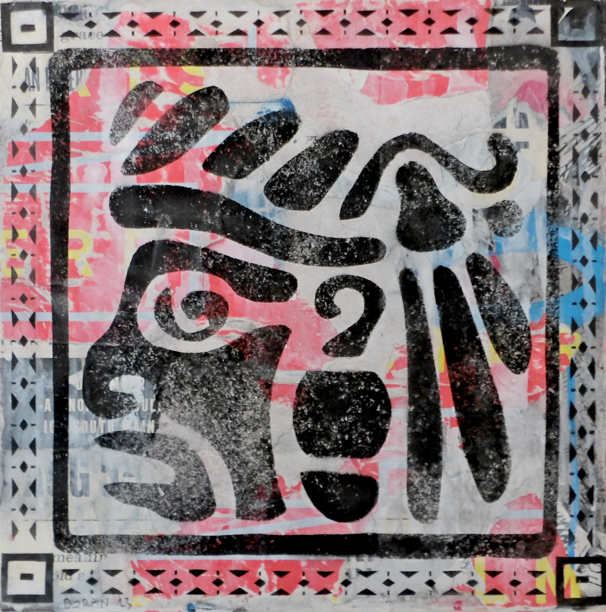 Mayan Chief 12"x12" Mixed Media Art