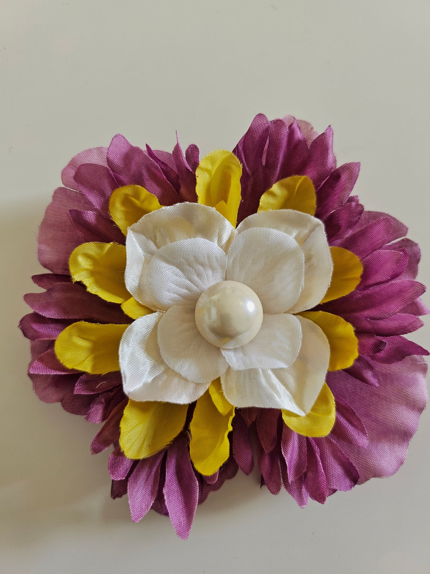 Handmade beaded flower clips for hair, bags, dresses and more. Colorful, fun, and one-of-a-kind—Spring Lemonade Foo Foo Flowers add flair anywhere you wear them!