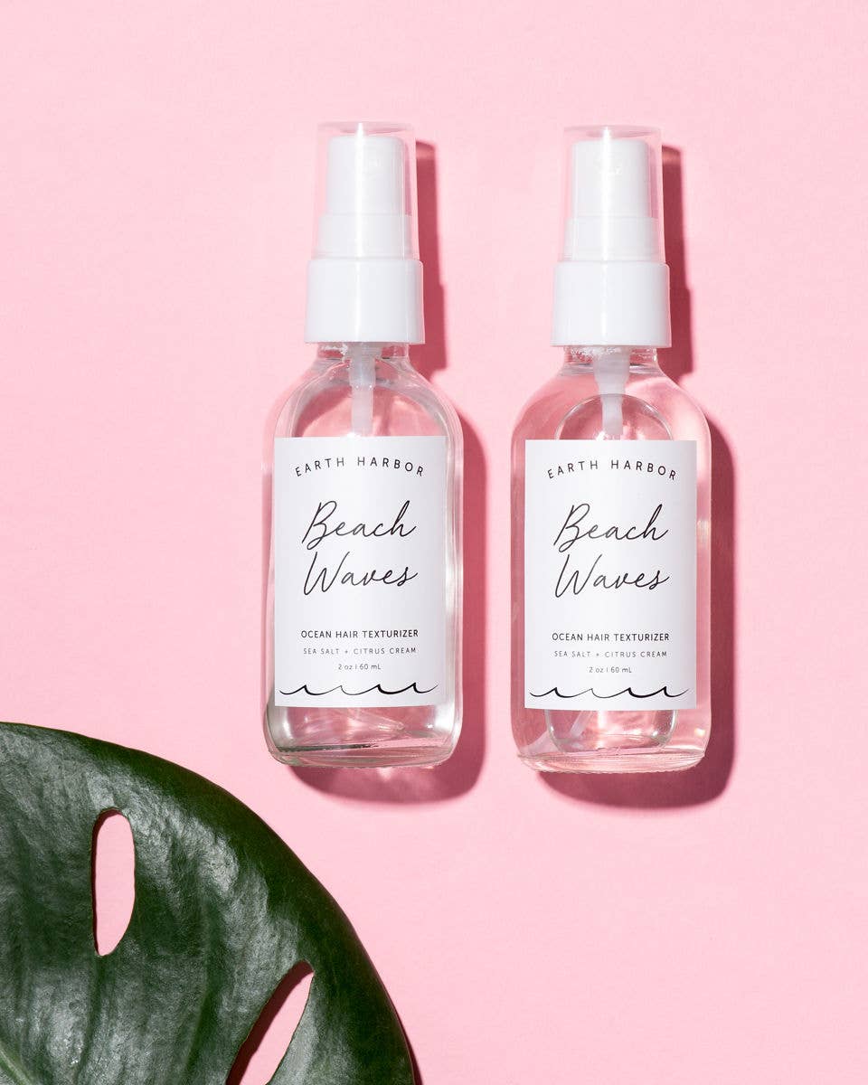Refresh hair with a natural sea salt spray that boosts volume, adds beachy texture, and fights pollution buildup. Vegan, nontoxic, sustainable, and ocean-inspired.