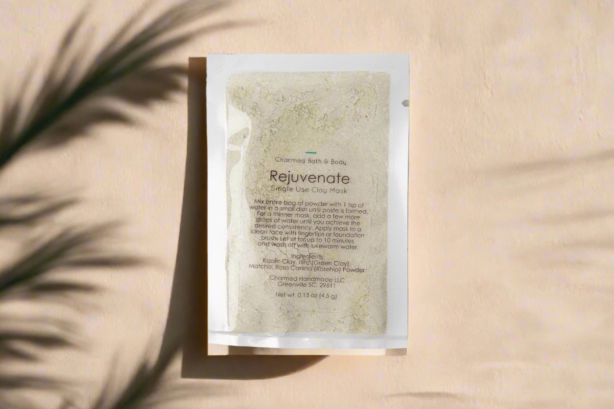 Single-use clay face masks handmade in small batches. Plant-based, skin-nourishing formulas with clean ingredients for glowing, balanced, radiant skin.
