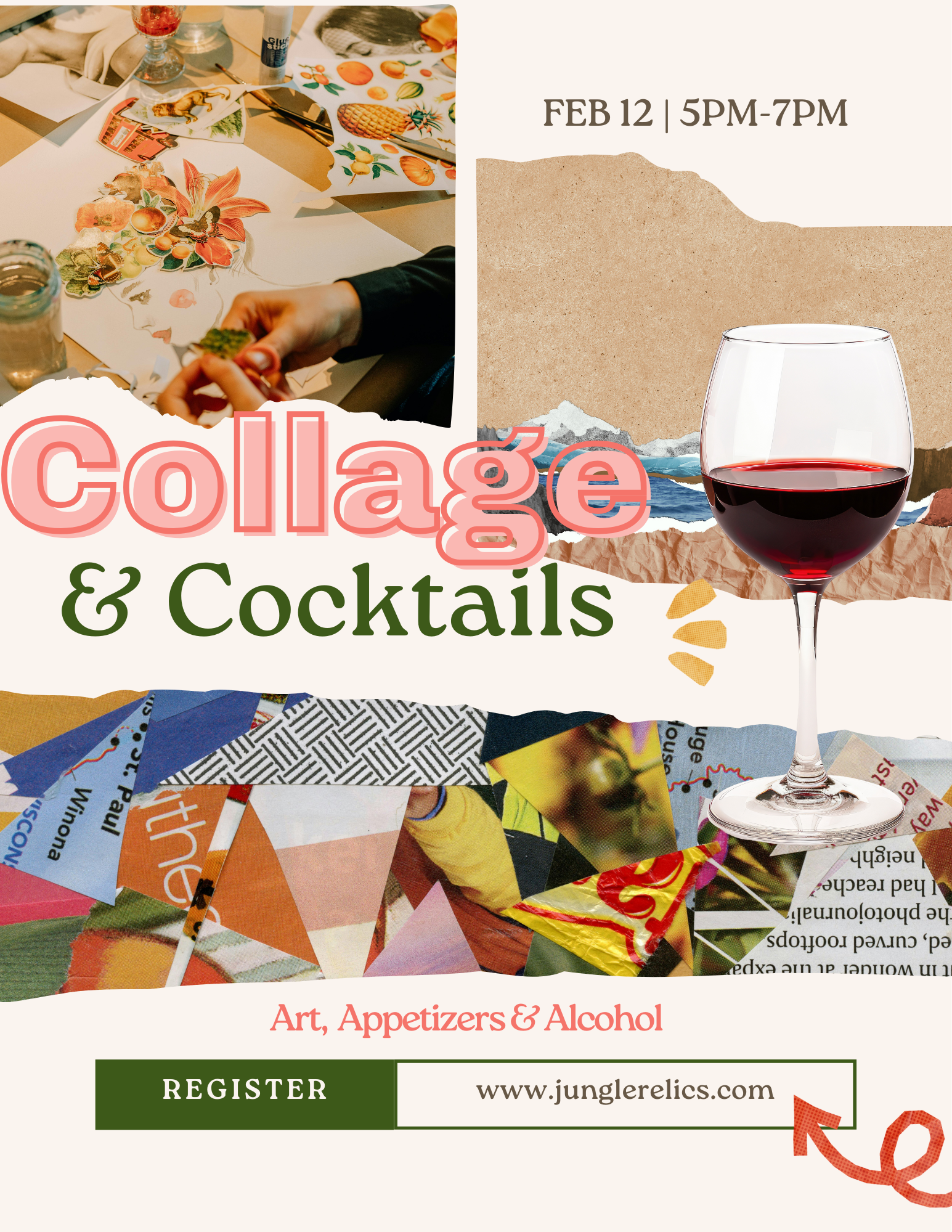 Collage and Cocktails – Sip, Cut, Create