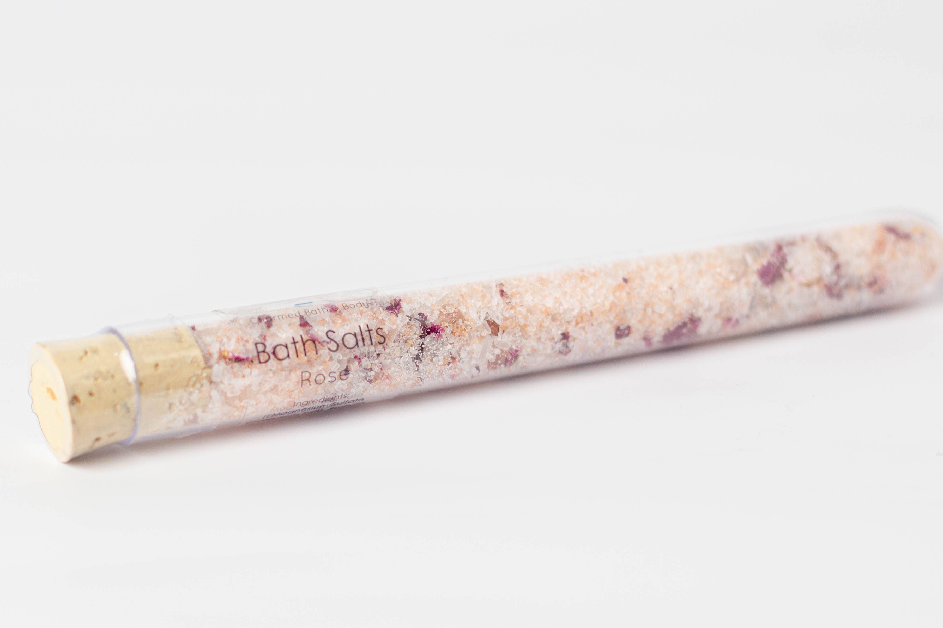 Little Luxe Soak bath salt tube. 22ml single-use soak in a sleek plastic tube. Handmade, aromatic, and skin-softening—perfect for gifts, travel, or self-care.