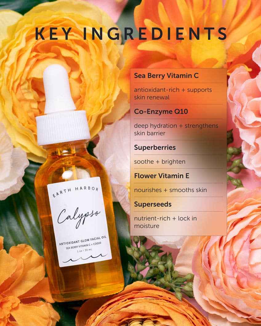 Earth Harbor Naturals - CALYPSO Antioxidant Glow Facial Oil: Sea Vitamin C + CoQ10