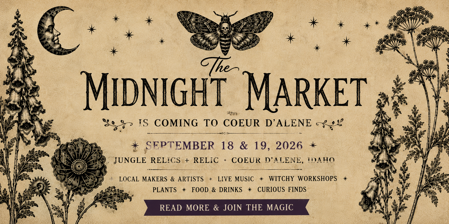 The Midnight Market comes to Coeur d’Alene Sept. 18–19 with local makers, live music, witchy workshops, plants, food, drinks & more.