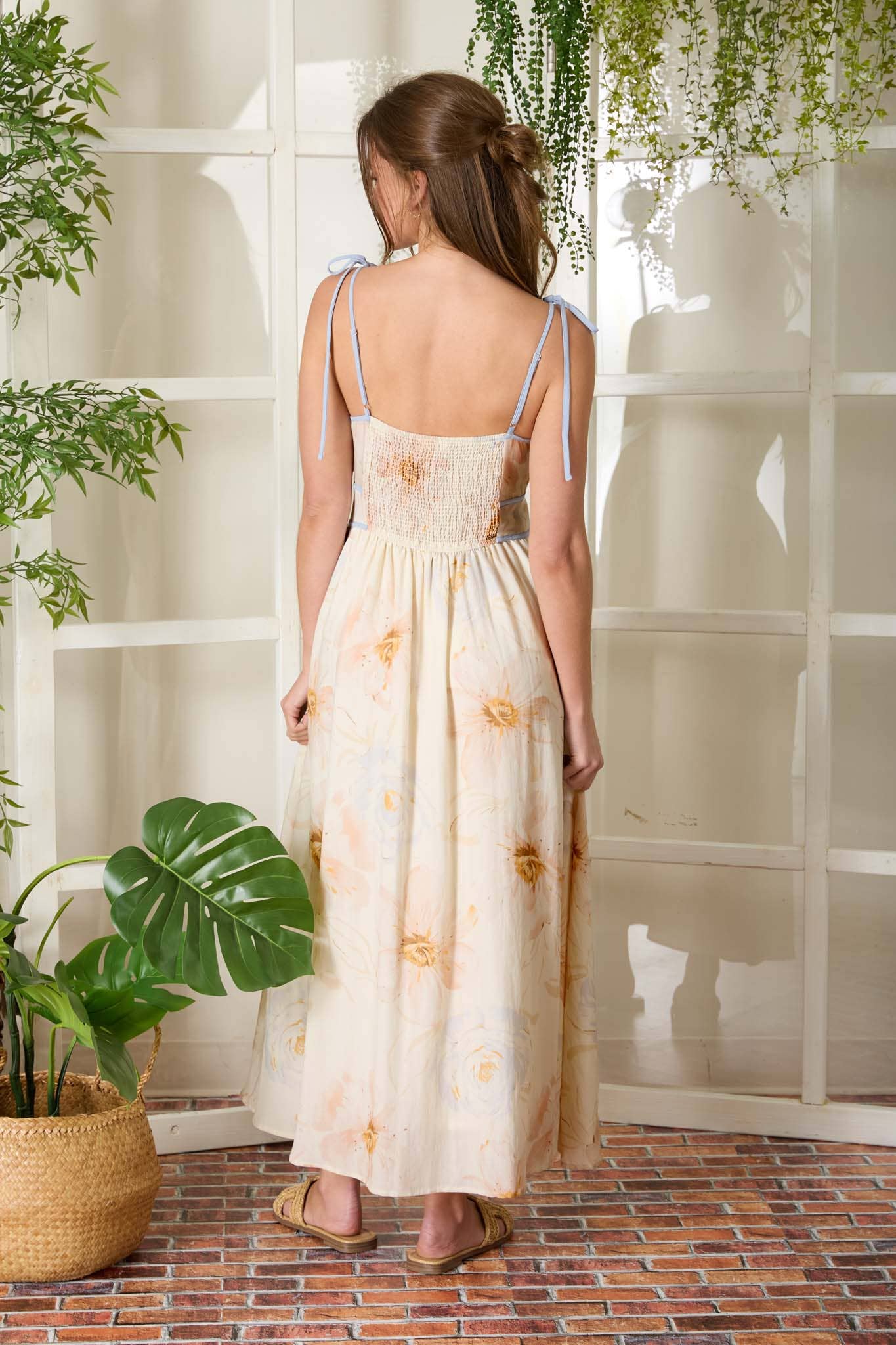 Watercolor Floral Midi Dress