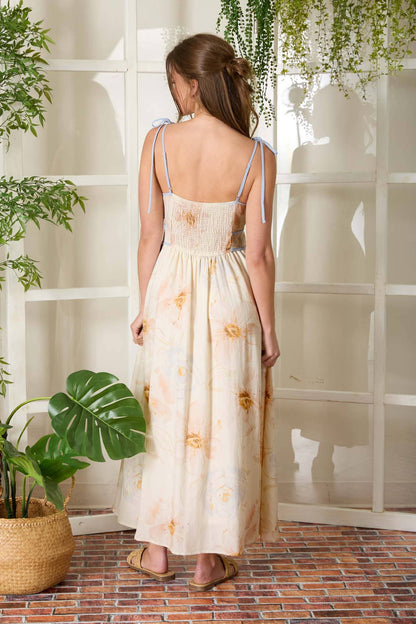 Watercolor Floral Midi Dress