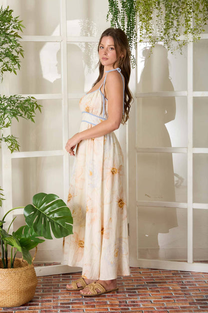 Watercolor Floral Midi Dress