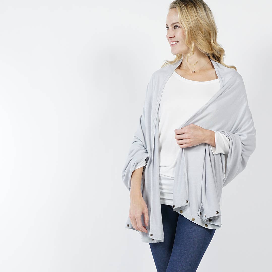 42POPS - 0522 Convertible shawl w/ snap buttons SI-7657 Zenana Consgt.