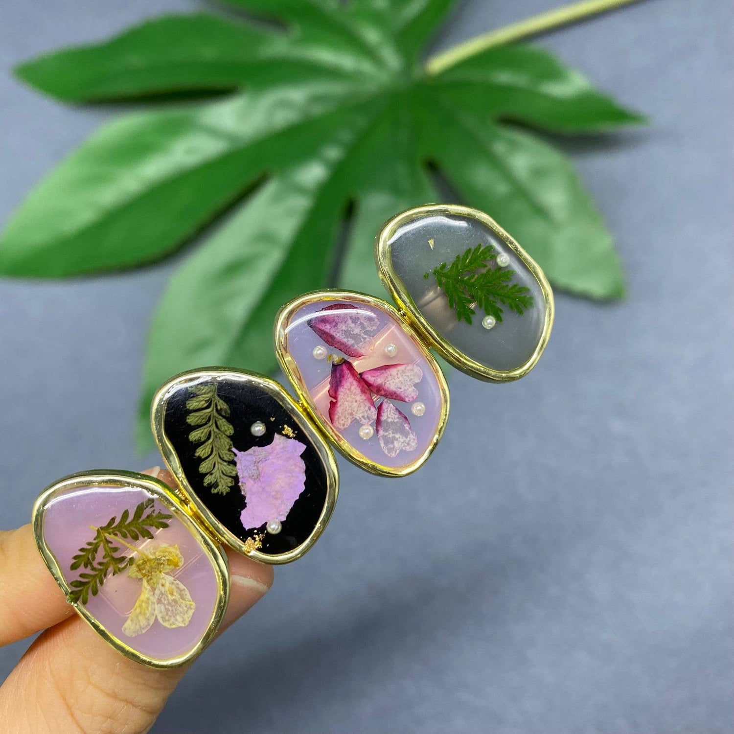 Floral Meadow Pressed Flower Hair Clip