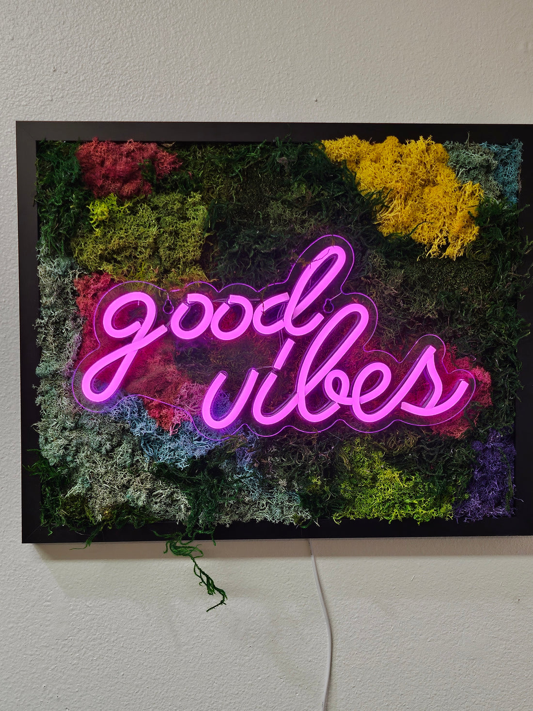 Good Vives 21&quot;x16&quot; Mixed Media Moss Wall Art