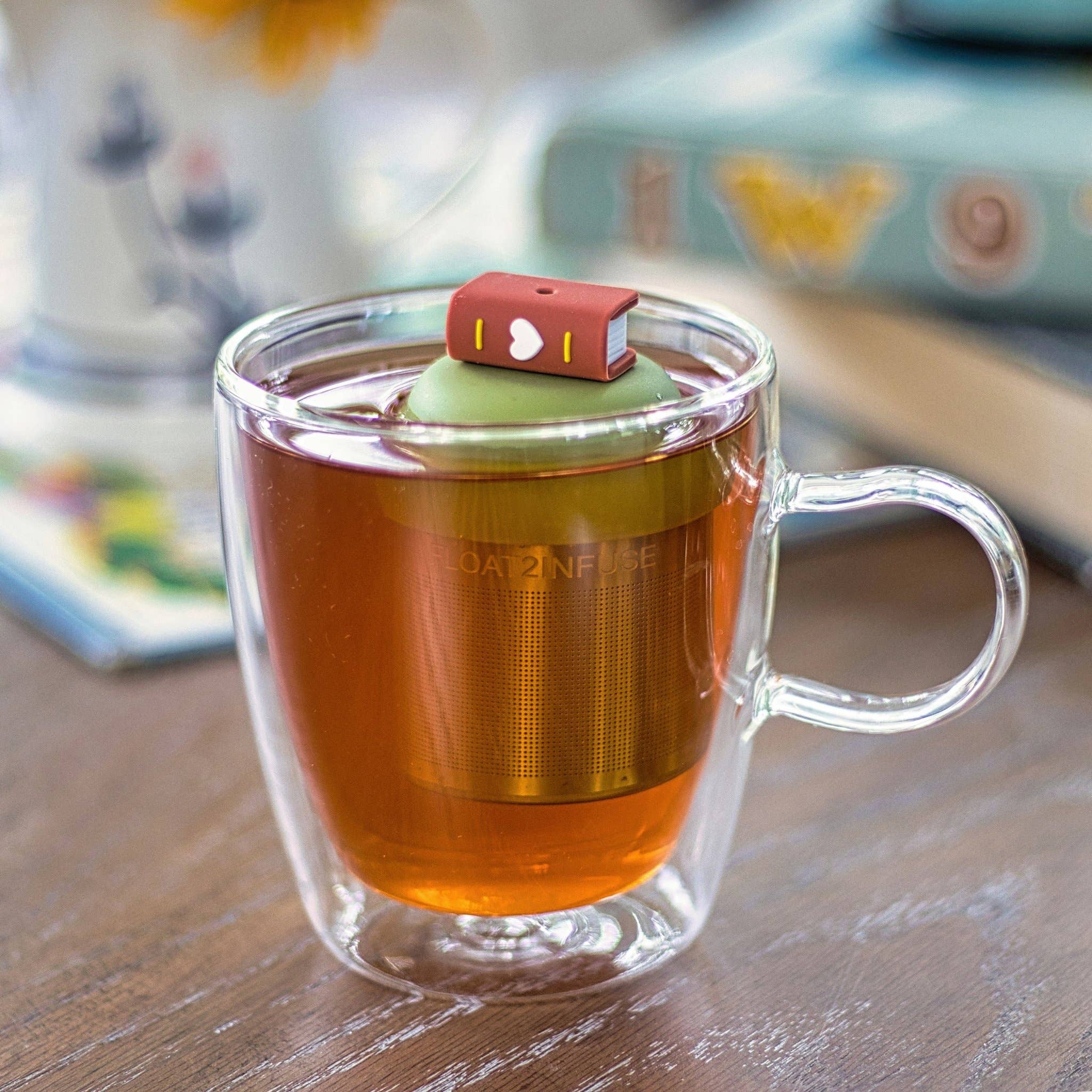 Brown Heart Book Tea Steeper and Infuser