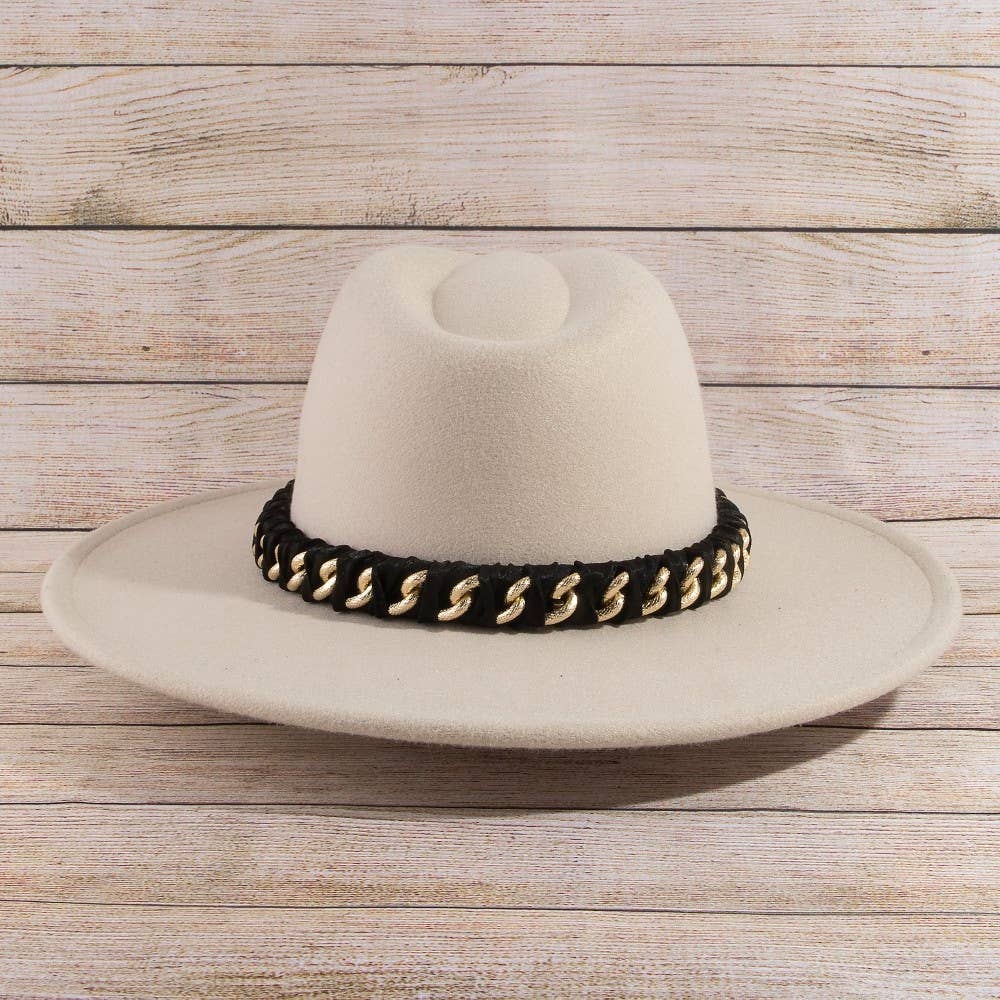 Chain Strap Fedora Fashion Hat