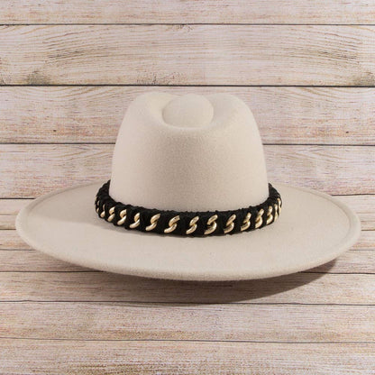 Chain Strap Fedora Fashion Hat
