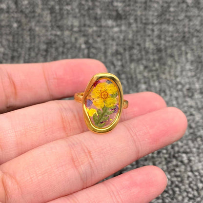 Radiance Floral 18K Gold Plated Adjustable Rings