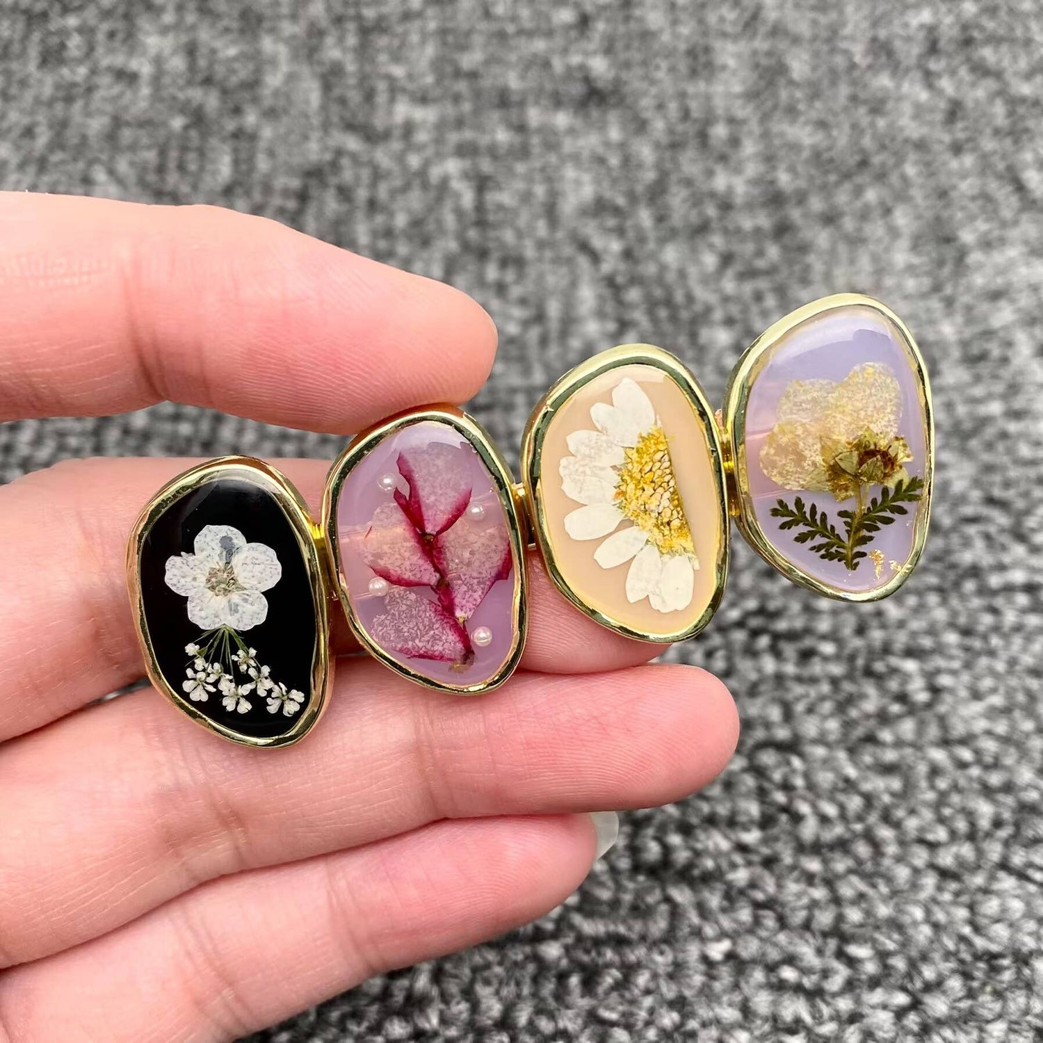 Floral Meadow Pressed Flower Hair Clip