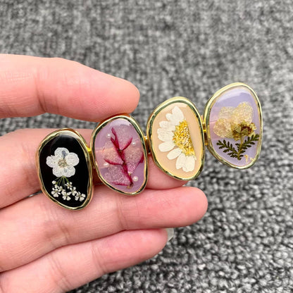 Floral Meadow Pressed Flower Hair Clip