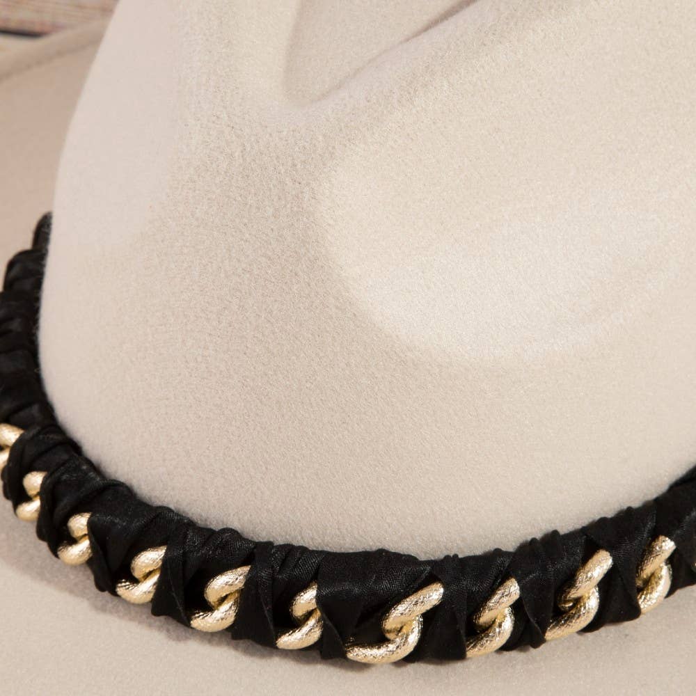 Chain Strap Fedora Fashion Hat