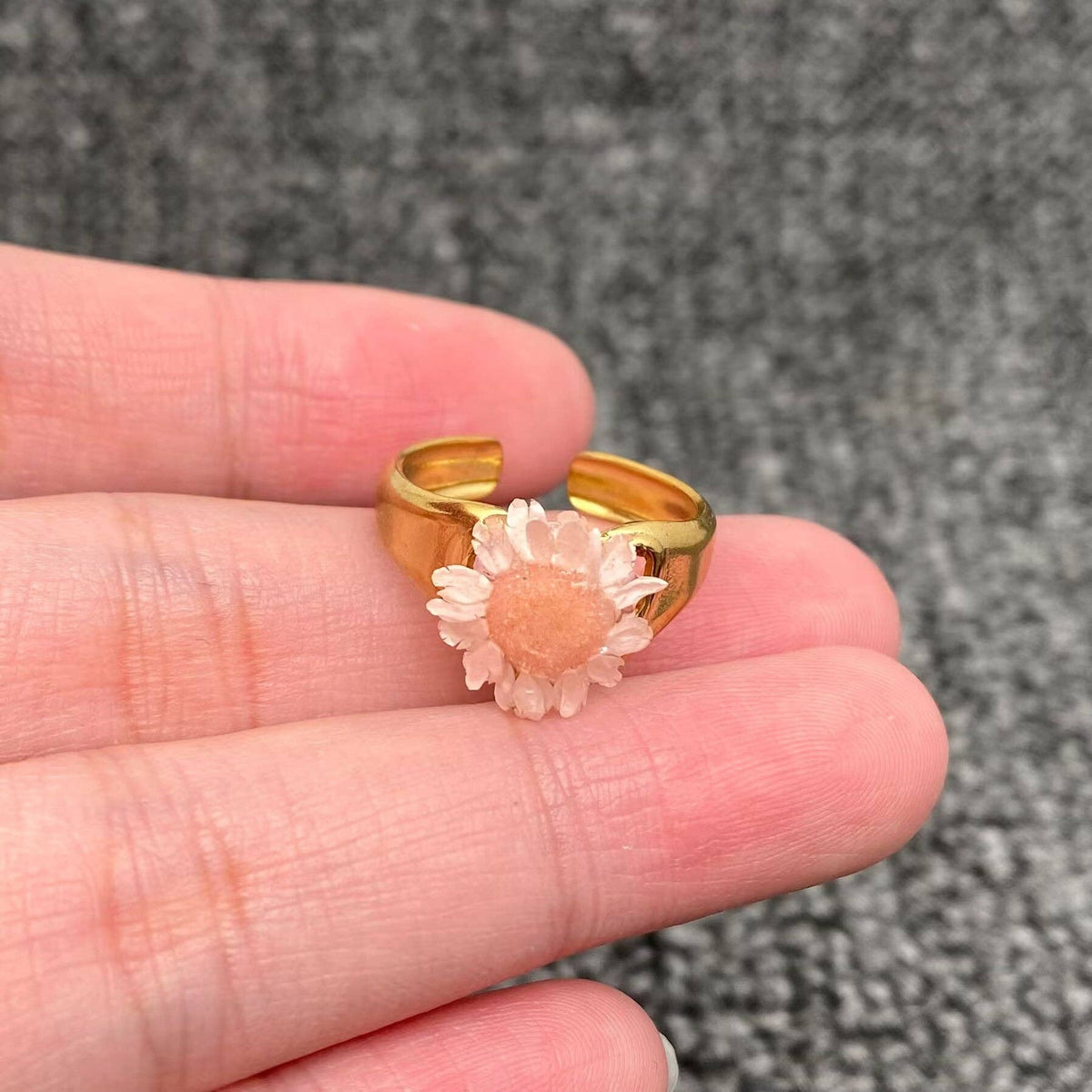 Radiance Floral 18K Gold Plated Adjustable Rings