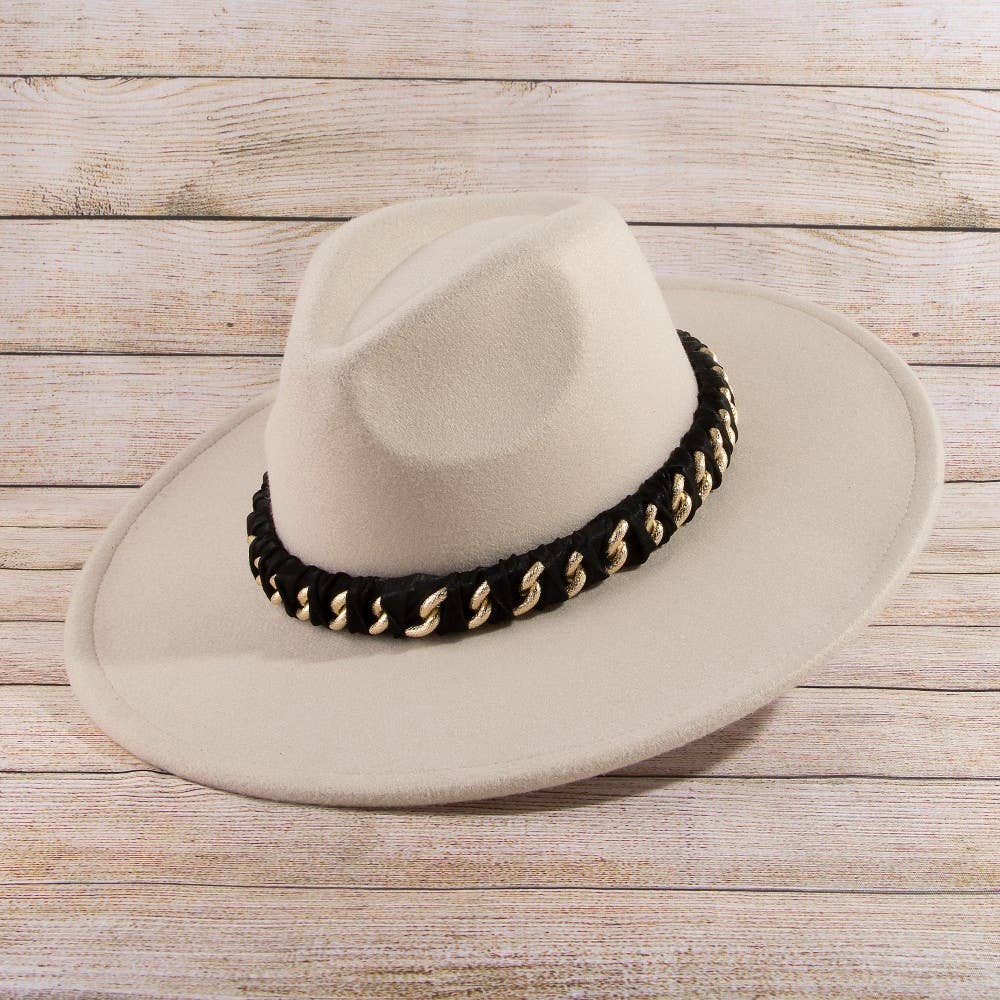 Chain Strap Fedora Fashion Hat
