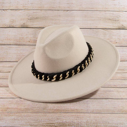 Chain Strap Fedora Fashion Hat