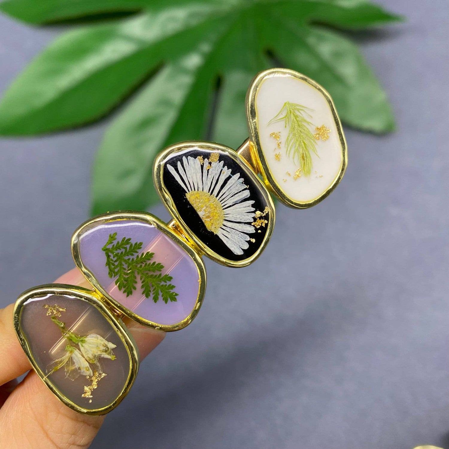 Floral Meadow Pressed Flower Hair Clip