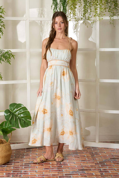 Watercolor Floral Midi Dress