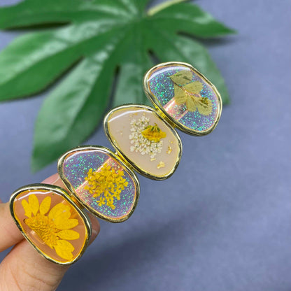 Floral Meadow Pressed Flower Hair Clip