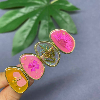 Floral Meadow Pressed Flower Hair Clip