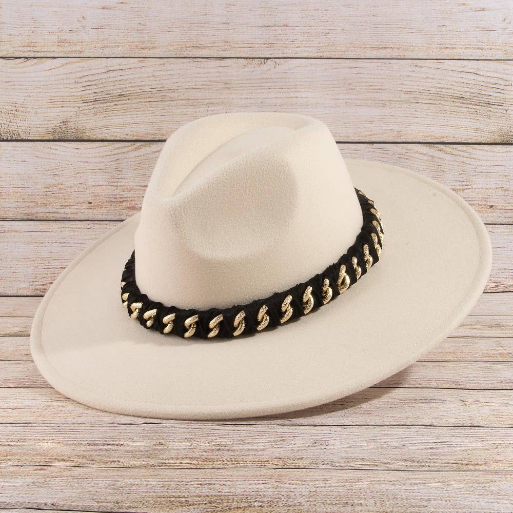 Chain Strap Fedora Fashion Hat