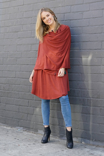 42POPS - 0522 Convertible shawl w/ snap buttons SI-7657 Zenana Consgt.