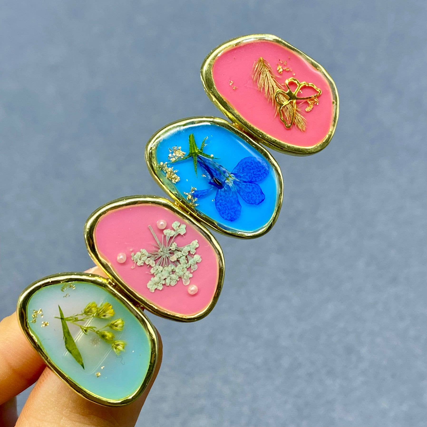 Floral Meadow Pressed Flower Hair Clip