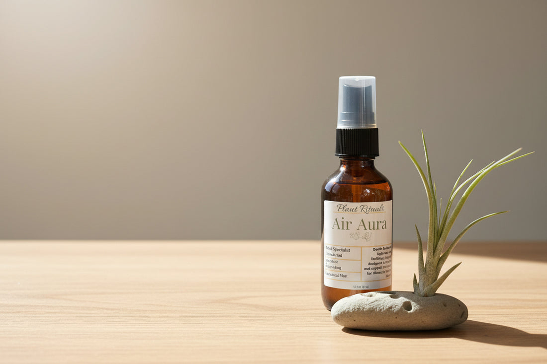 Air plant soak, fertilizer, and mist with aloe, kelp, and neroli hydrosol. Provides clean hydration, supports growth, and keeps Tillandsia healthy and vibrant.