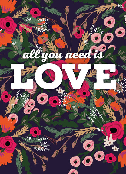 All You Need Is Love bouquet wildflower seed packets. Romantic cut-flower mix with colorful blooms — perfect for weddings, favors, and summer gardens.